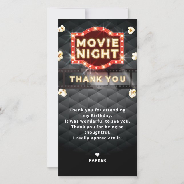 Tarjeta De Agradecimiento Movie Night Luxury (Anverso)