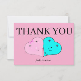 Tarjeta De Agradecimiento  mr & mrs hearts