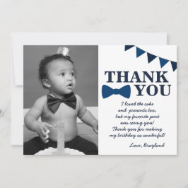 Tarjeta de agradecimiento Mr Onederful azul