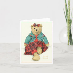 Tarjeta De Agradecimiento MRS. NAVIDADES del OSO Notecard