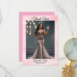 Tarjeta de agradecimiento Mrs Pageant elegante már