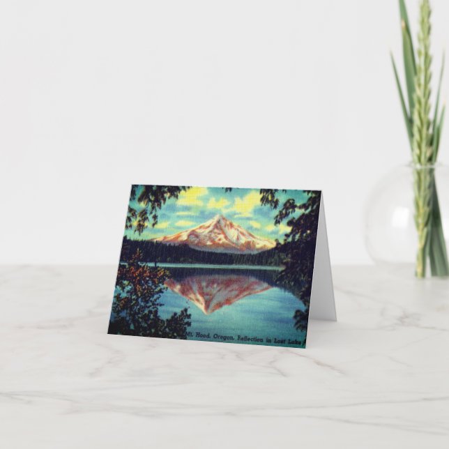 Tarjeta De Agradecimiento Mt. Hood, Oregon Crystal Clear Lost Lake (Anverso)