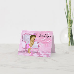 Tarjeta De Agradecimiento Muchacha étnica bebé ducha gracias