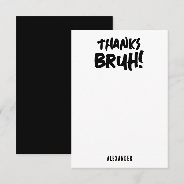 Tarjeta De Agradecimiento Muchacho adolescente de Birthday Bruh Boy gracias (Anverso / Reverso)