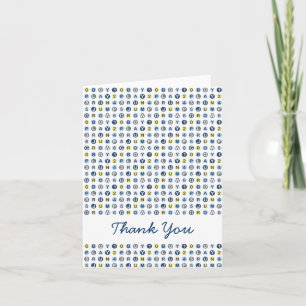 Tarjeta De Agradecimiento Muchacho bebé azul y amarillo gracias