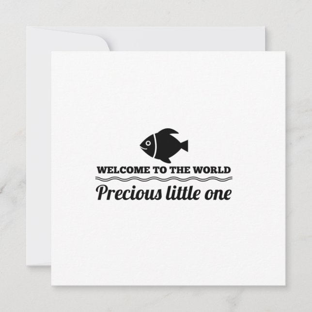 Tarjeta De Agradecimiento Muchacho, bienvenido al mundo, pequeño y preciado (Anverso)