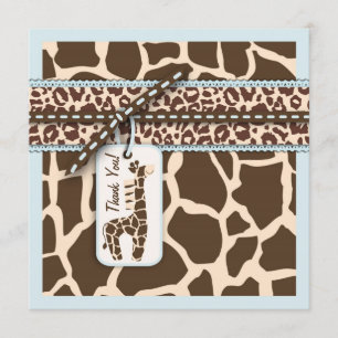 Tarjeta De Agradecimiento Muchacho TY B2 cuadrado del safari