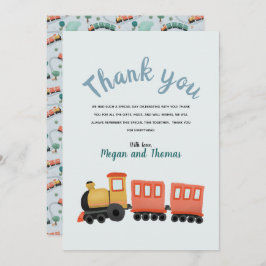 Tarjeta De Agradecimiento Muchachos Cute Train Travel Gracias