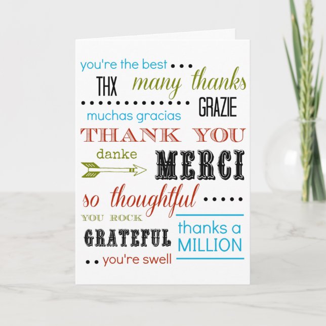 Tarjeta de agradecimiento - Muchas gracias (Anverso)