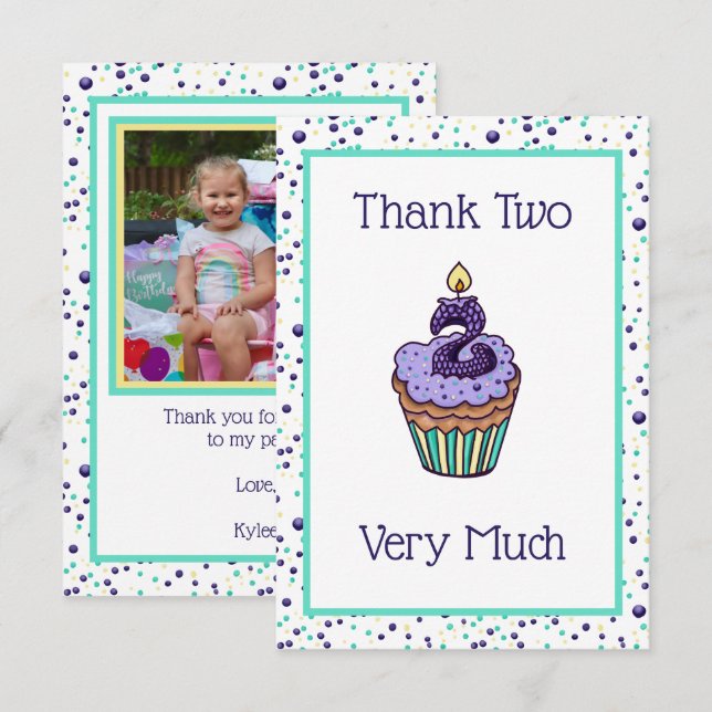 Tarjeta De Agradecimiento Muchas Gracias a Dos (Anverso / Reverso)