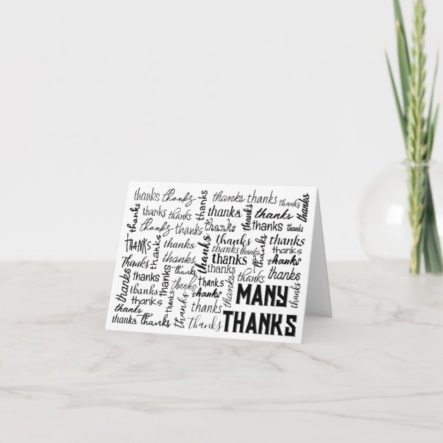 Tarjeta De Agradecimiento Muchas gracias a Word Cloud (Anverso)