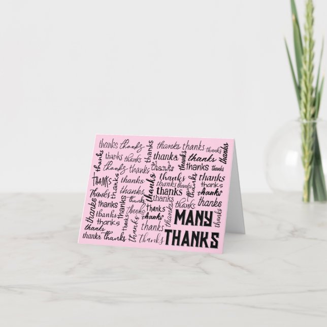 Tarjeta De Agradecimiento Muchas gracias a Word Cloud (Anverso)