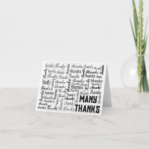 Tarjeta De Agradecimiento Muchas Gracias A Word Cloud En Gingham
