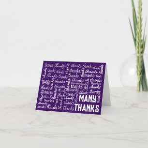 Tarjeta De Agradecimiento Muchas GRACIAS A Word Cloud On Purple