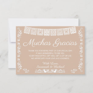 Tarjeta De Agradecimiento Muchas Gracias Baby Shower Beige