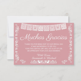 Tarjeta De Agradecimiento Muchas Gracias Baby Shower Blush Pink