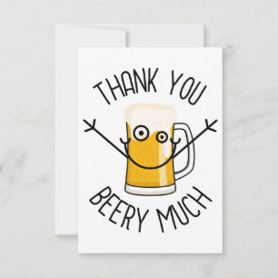 Tarjeta De Agradecimiento Muchas Gracias Cervecero - Cara Tonta