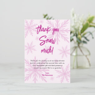 Tarjeta De Agradecimiento Muchas Gracias Copo de Nieve Niña Baby Shower
