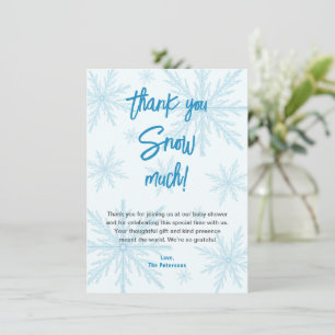Tarjeta De Agradecimiento Muchas Gracias Copo de Nieve Niño Baby Shower