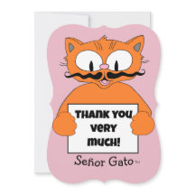¡Muchas Gracias! Gato Bigote Dibujo Animado Mono