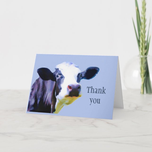 Tarjeta De Agradecimiento Muchas gracias Moo ch Funny Cow (Anverso)