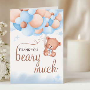 Tarjeta De Agradecimiento Muchas Gracias Osito Teddy Baby Shower