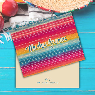 Tarjeta De Agradecimiento Muchas Gracias Serape Mexicano Boda Española