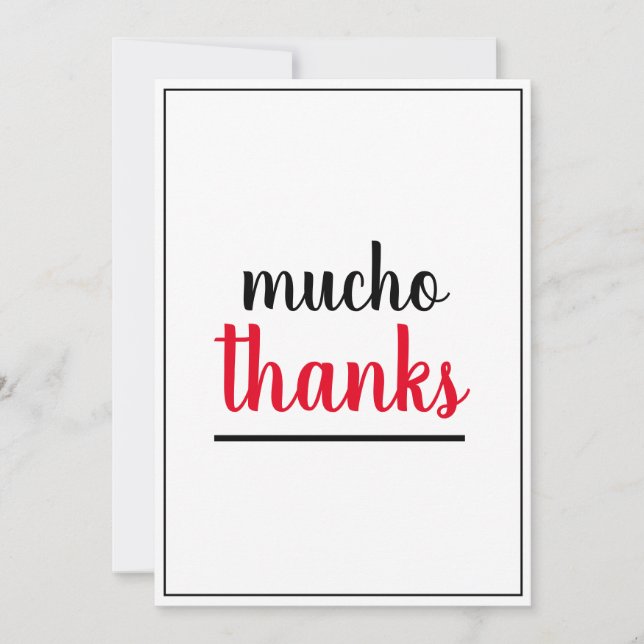 Tarjeta De Agradecimiento Mucho Thanks Appreciation Gesture  (Anverso)