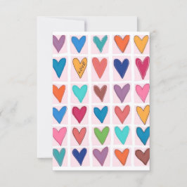 Tarjeta De Agradecimiento Muchos corazones