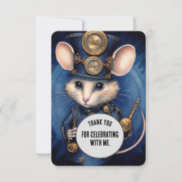 Tarjeta De Agradecimiento Muffinpgram Gracias Steampunk Animal Personalizado