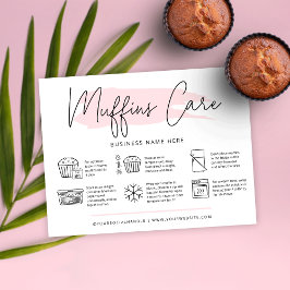 Tarjeta De Agradecimiento Muffins Care Instructions Bakery Guide Feminine
