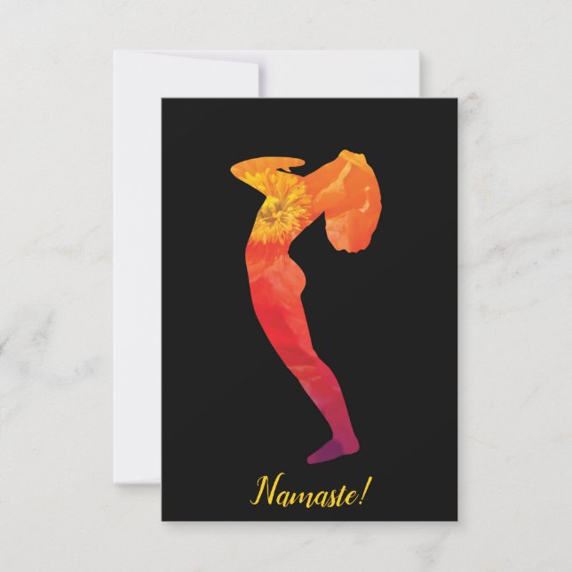 Tarjeta De Agradecimiento Mujer abstracta practicando yoga| Personalizable (Anverso)