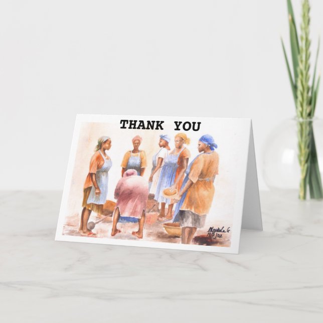 TARJETA DE AGRADECIMIENTO MUJER AFRICANA (Anverso)