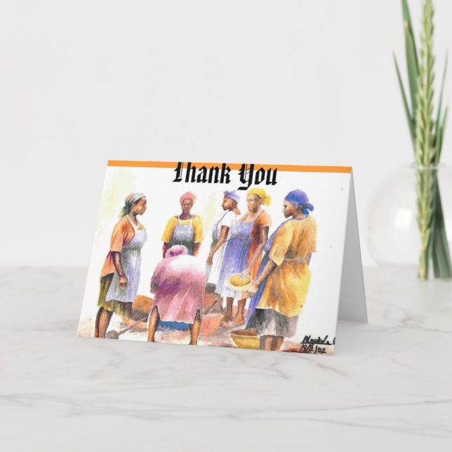 Tarjeta De Agradecimiento mujer africana 2, gracias (Anverso)