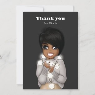 Tarjeta De Agradecimiento Mujer Afroamericana Año Nuevo/Navidad