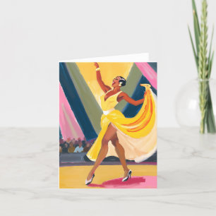 Tarjeta De Agradecimiento Mujer afroamericana celebrando la carta