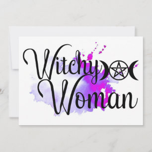 Tarjeta De Agradecimiento Mujer Bruja Acuarela