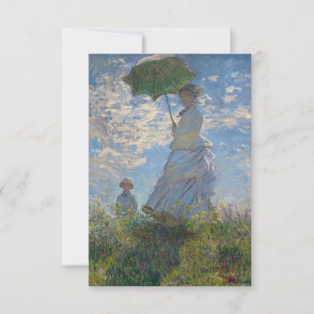 Tarjeta De Agradecimiento Mujer con parasol | Paisaje francés (Anverso)