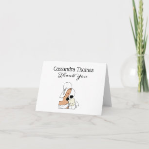 Tarjeta De Agradecimiento Mujer de estilo Art Déco con flores de época con G