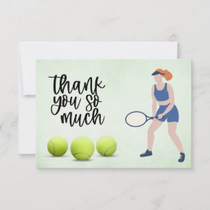 Tarjeta De Agradecimiento Mujer de tenis con pelota de tenis