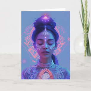 Tarjeta De Agradecimiento *~* Mujer mágica SC4 Cristal sotérico en blanco