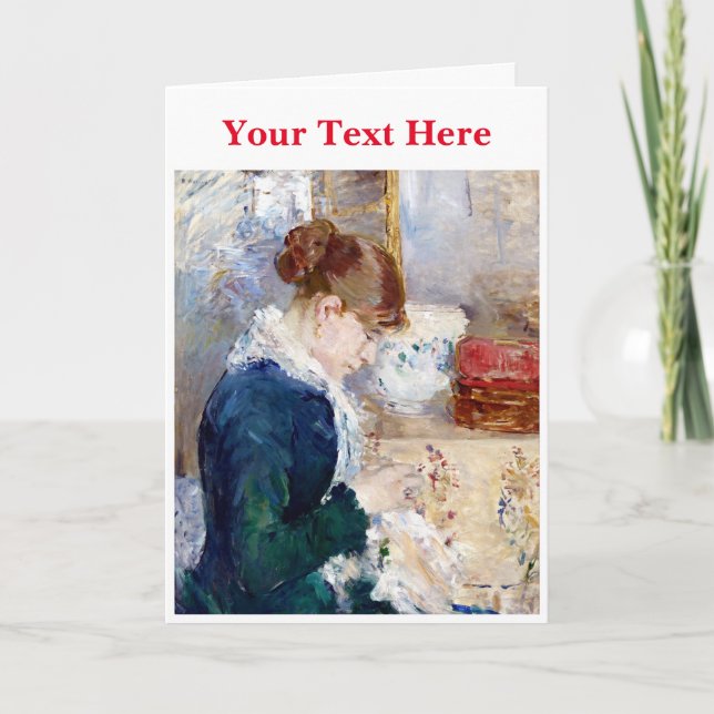 Tarjeta De Agradecimiento Mujer masticando por Berthe Morisot (Anverso)