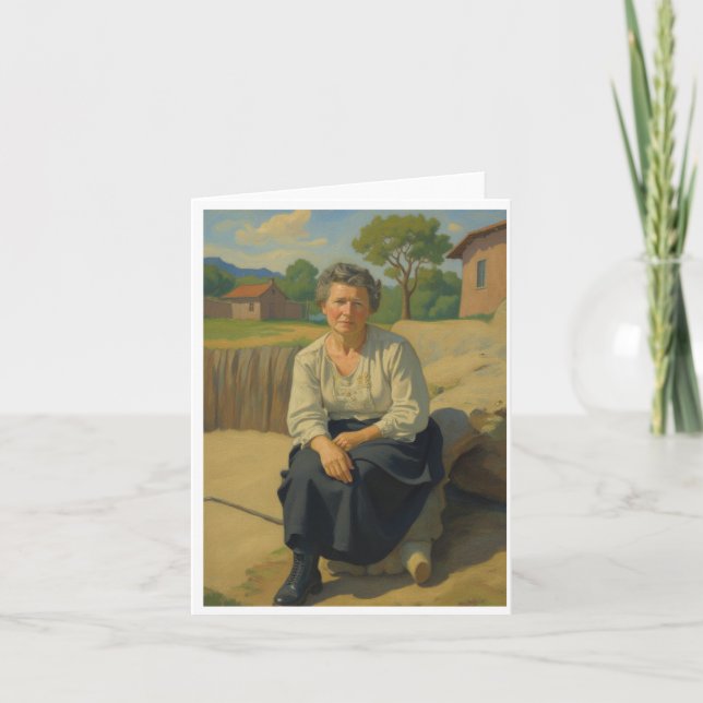 Tarjeta De Agradecimiento Mujer ventilado al aire libre (Anverso)