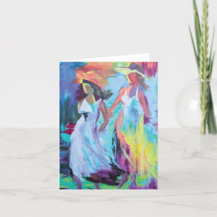 Tarjeta De Agradecimiento Mujeres abstractas y coloridas