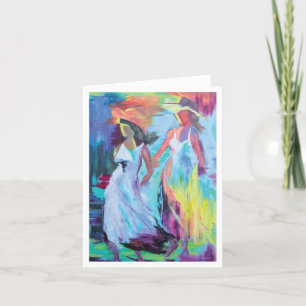 Tarjeta De Agradecimiento Mujeres abstractas y coloridas