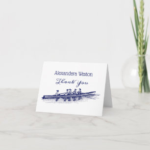 Tarjeta De Agradecimiento Mujeres Azules Remo Remeras Equipo Deportes Acuáti