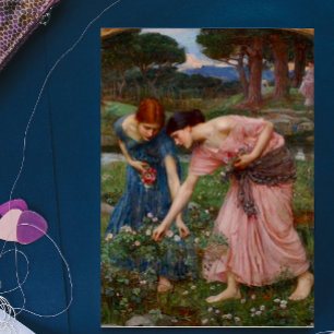 Tarjeta De Agradecimiento Mujeres de Jardín Romántico Vintage Pre-Rafaelita