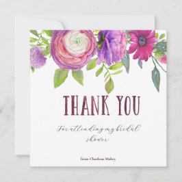 Tarjeta De Agradecimiento Mulberry Floral Dream Bridal Shower