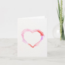 Tarjeta De Agradecimiento Multi-color Watercolor Heart Valentine's Day Card