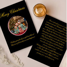 Multicolor Christmas Greeting Card with Family Mes